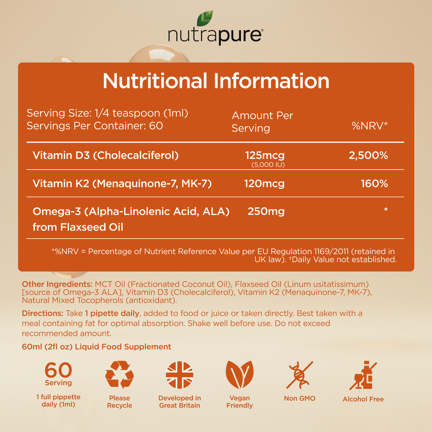 D3+K2 nutritional information