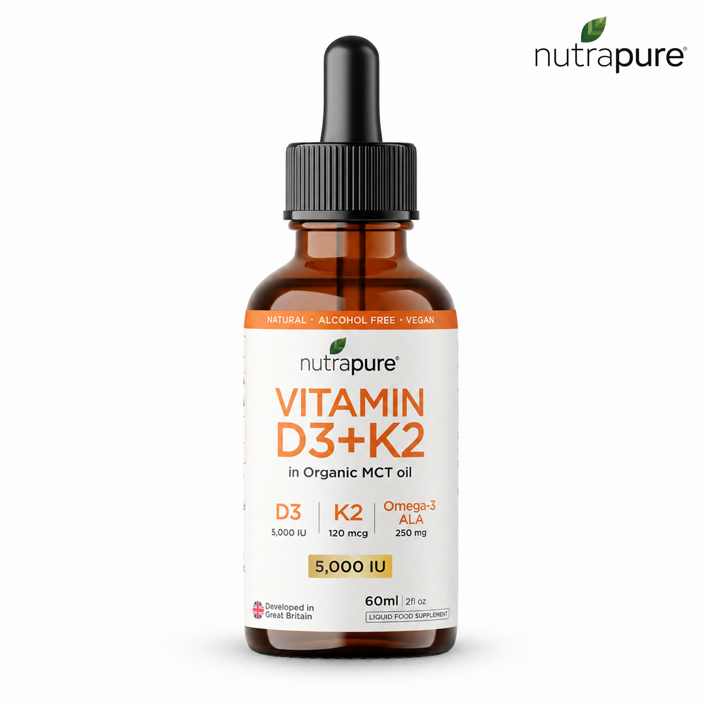 Nutrapure Vitamin D3 + K2 bottle