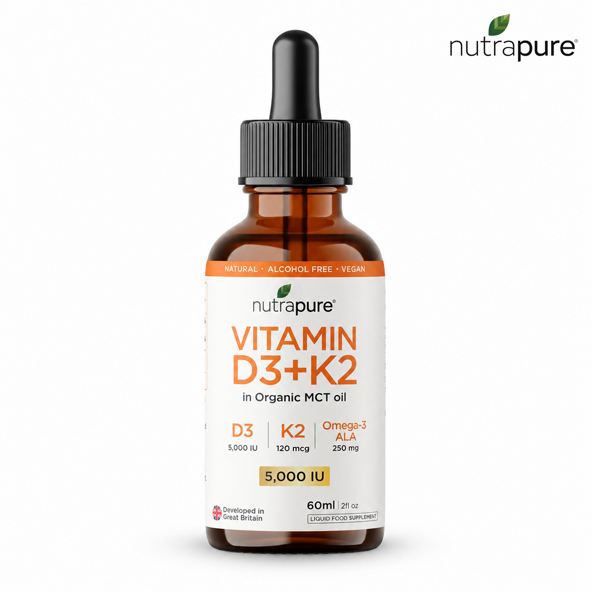 Nutrapure Vitamin D3 + K2 bottle