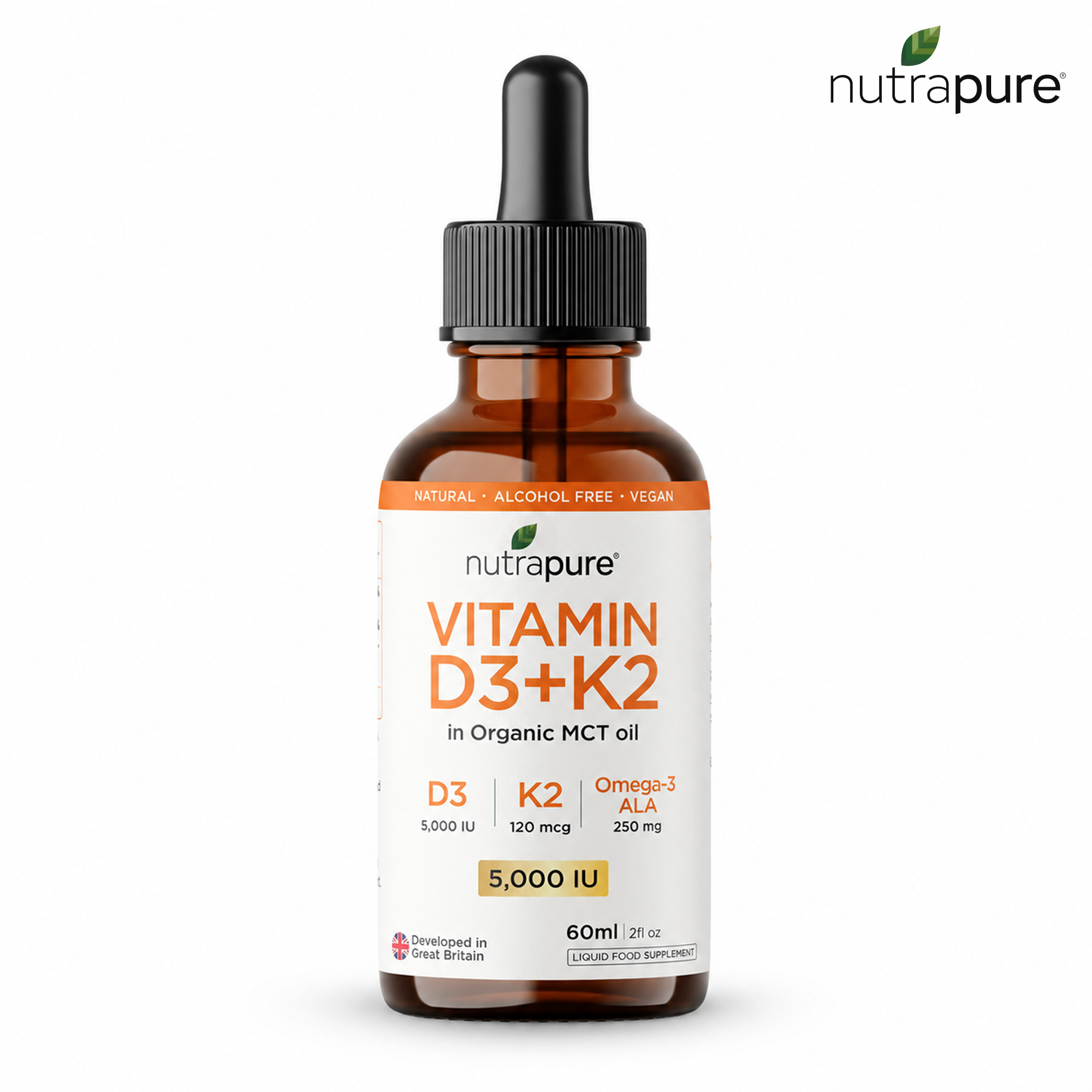 Nutrapure Vitamin D3 + K2 bottle